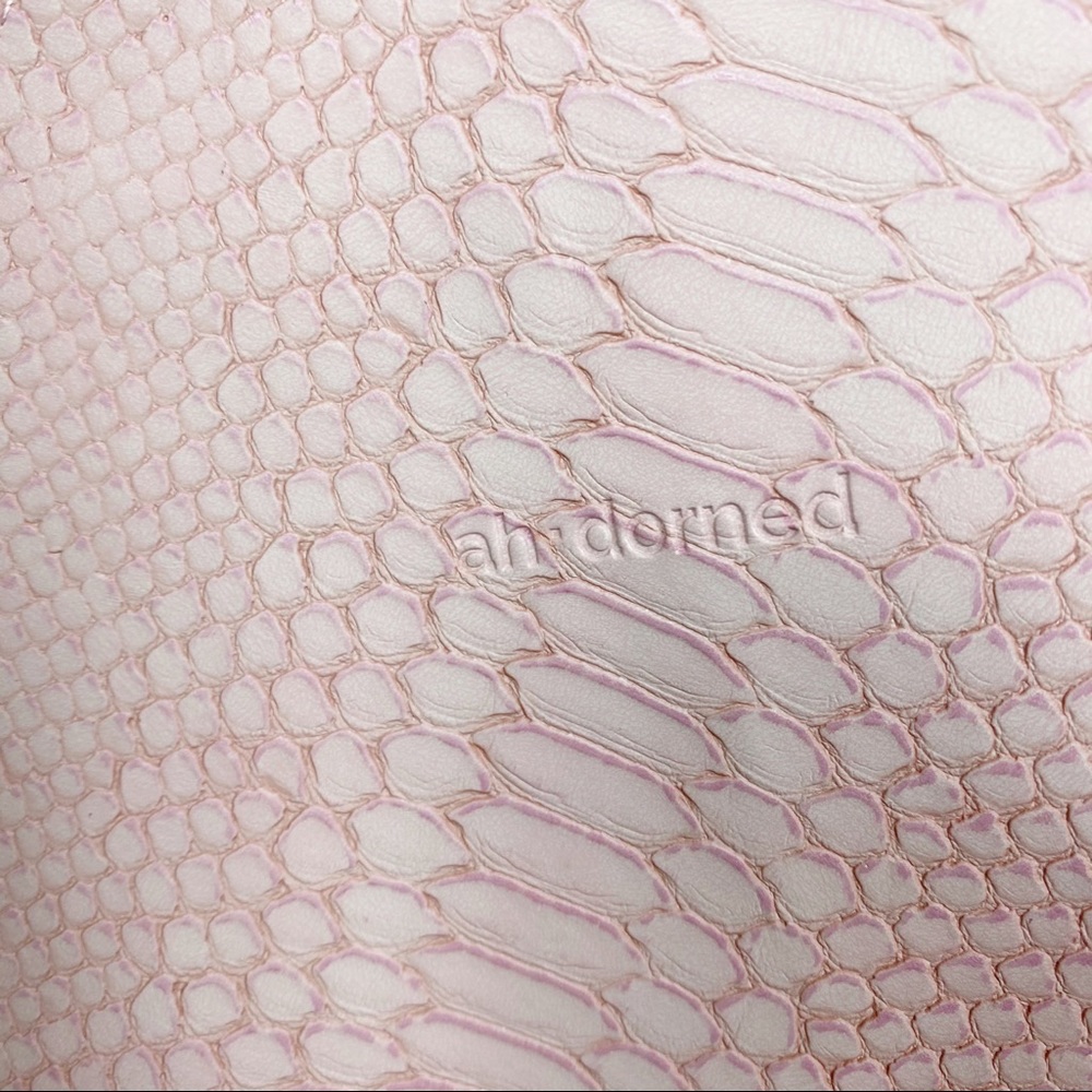 Ah-Dorned Blush Suede Python Reversible Hobo Sling - image 5